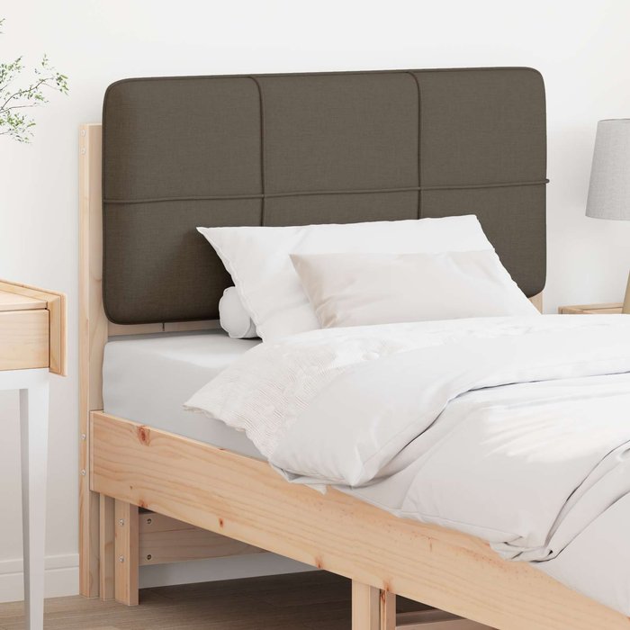 Maison exclusive - cabecero tapizado marrón y topo 80 cm madera de pino macizo