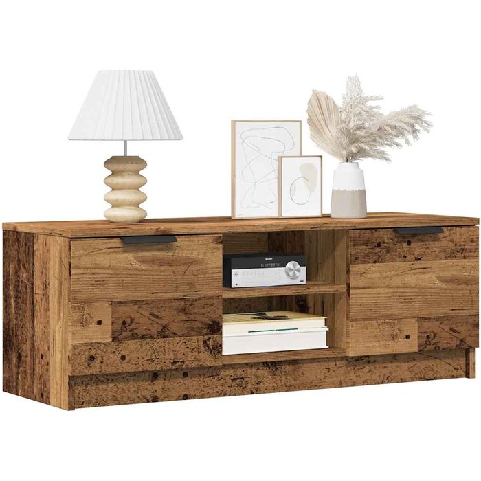 Mueble de tv madera contrachapada madera antigua 102x35x36,5 cm