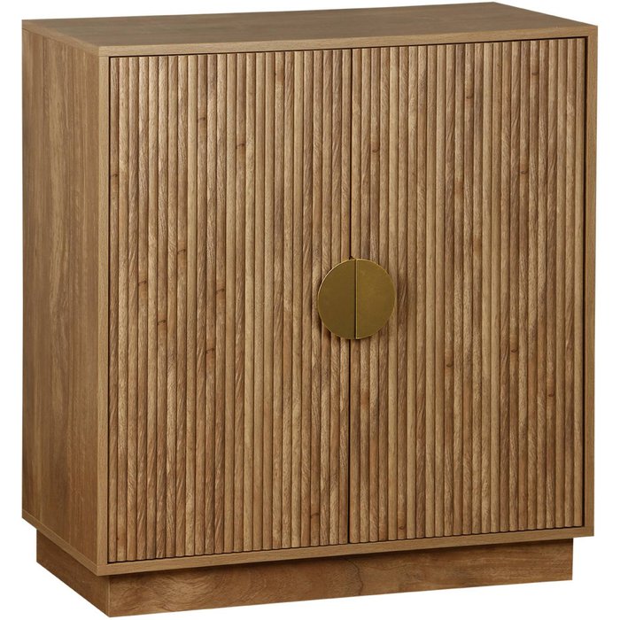 Aparador de 2 puertas, 80cm efecto madera miel - 80x40x85 cm