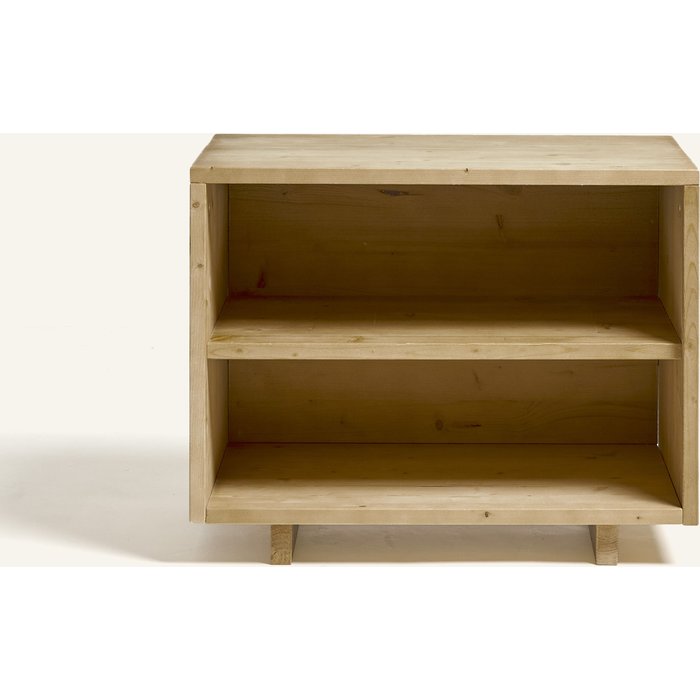 Gina mesita de noche de madera de fuentes duraderas en color natural hannun