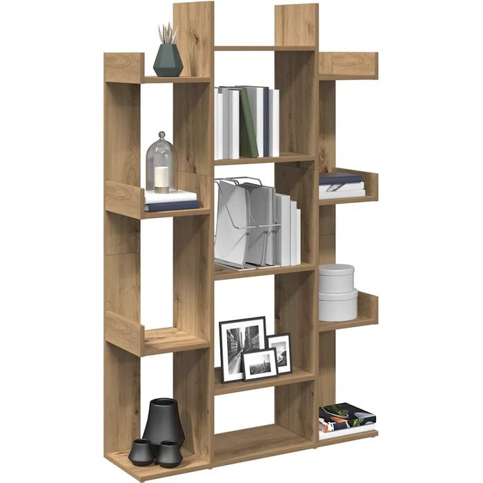 Librería artesanal de roble, 86 x 25,5 x 140 cm, madera de ingeniería. - pangivo