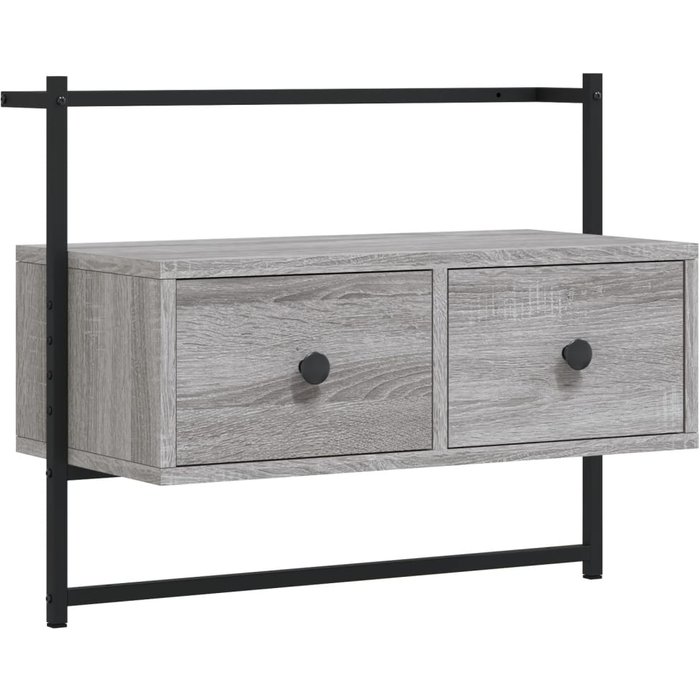 Mueble tv de pared gris sonoma de madera contrachapada 60,5x30x51 cm