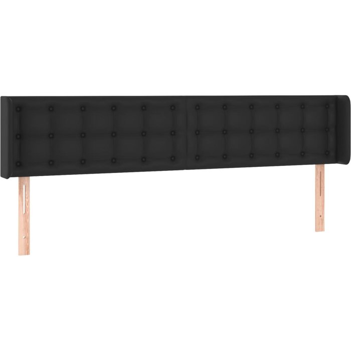 Cabecero cama - mueble cabecero de cuero sintético negro 163x16x78/88 cm
