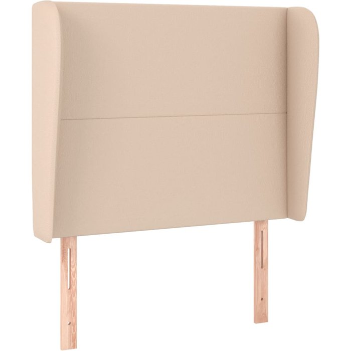 Cabecero con orejas cuero sintético capuchino 103x23x118/128 cm - comfortxl