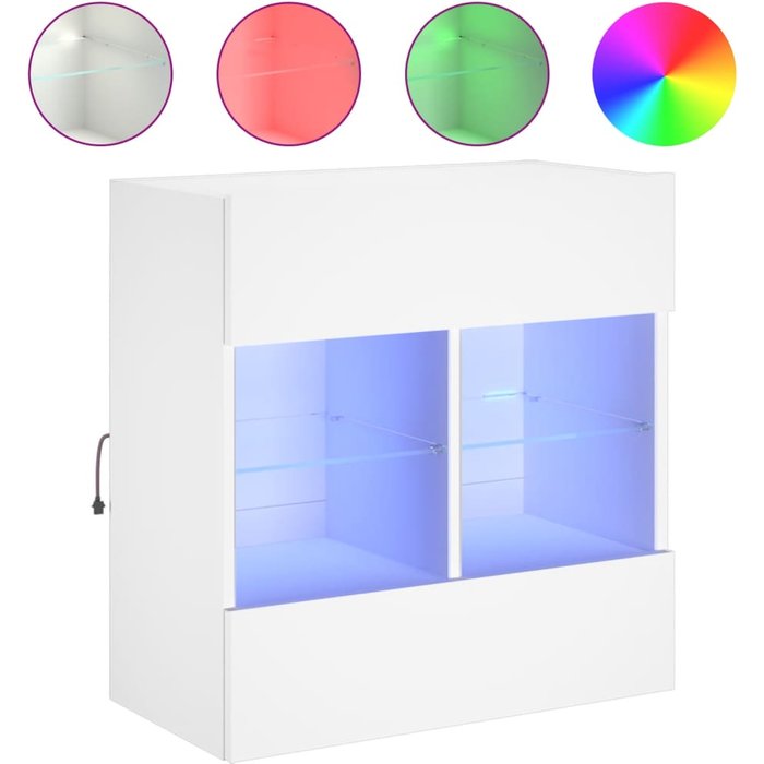 Mueble de tv de pared con iluminación led blanca 58,5x30x60,5 cm - comfortxl