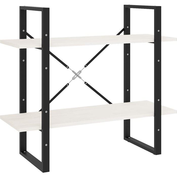 Estantería 2 niveles madera maciza de pino blanco 80x30x70 cm – comfortxl