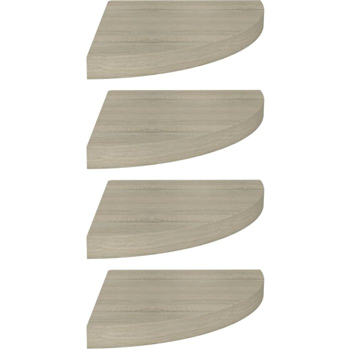 Estantes flotantes de esquina 4 uds mdf roble 35x35x3,8 cm- comfortxl