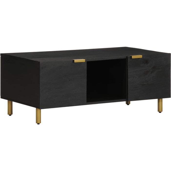 Mesa de centro madera de ingeniería negra 100x54x40 cm