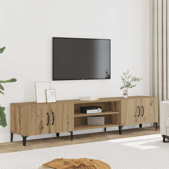 Mueble de tv madera de ingeniería roble artisian 180x31,5x40 cm vidaxl