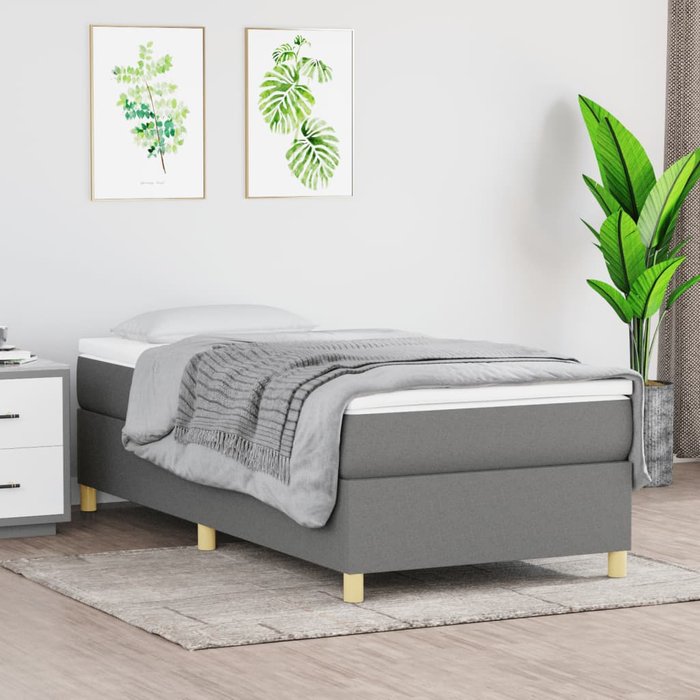 Maison exclusive - estructura de cama con somier tela gris oscuro 90x190 cm