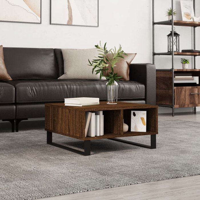 Maison exclusive - mesa de centro madera de ingeniería roble marrón 60x60x30 cm