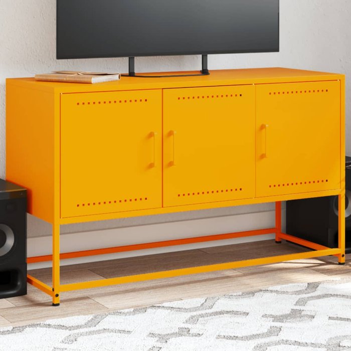 Mueble para tv de acero amarillo mostaza 100,5x39x60,5 cm