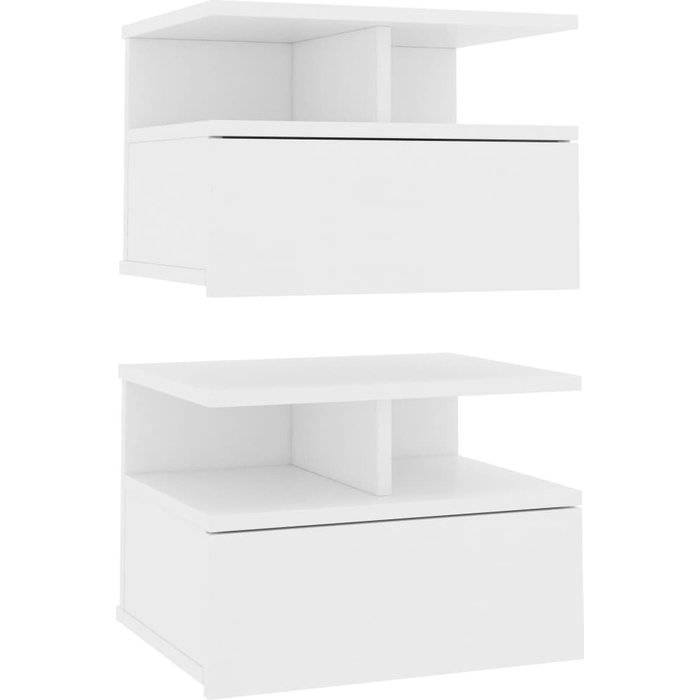 Mesita de noche flotantes 2 uds madera contrachapada 40x31x27cm - comfortxl