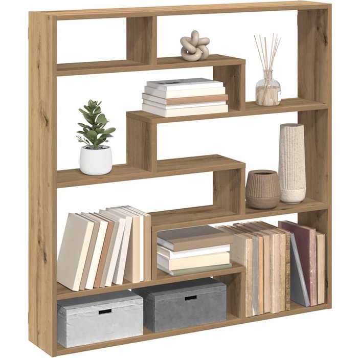 Maison exclusive - estante cubo de pared 7 compartimentos madera roble artisan