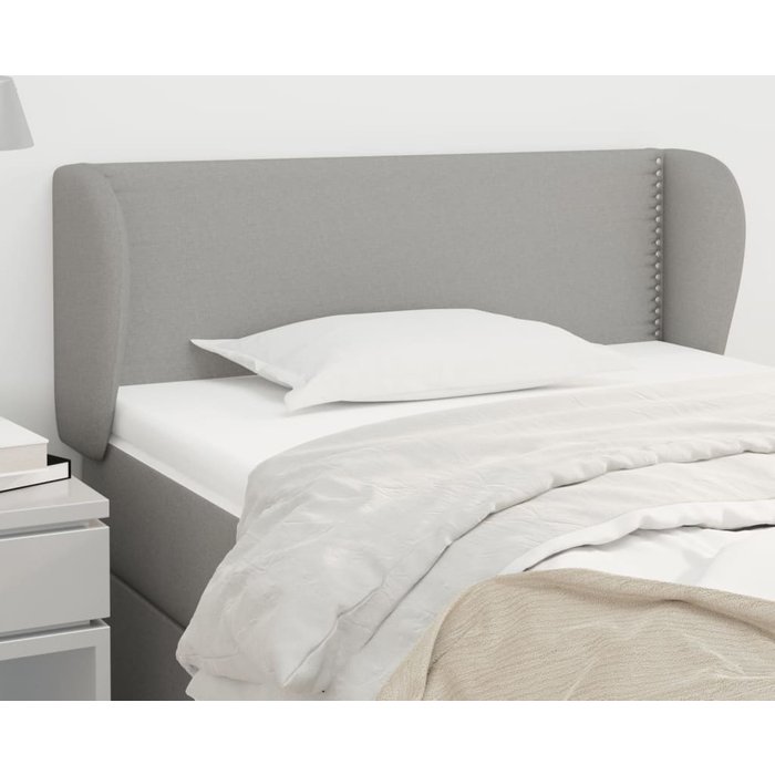 Cabecero de tela gris claro 93x23x78/88 cm