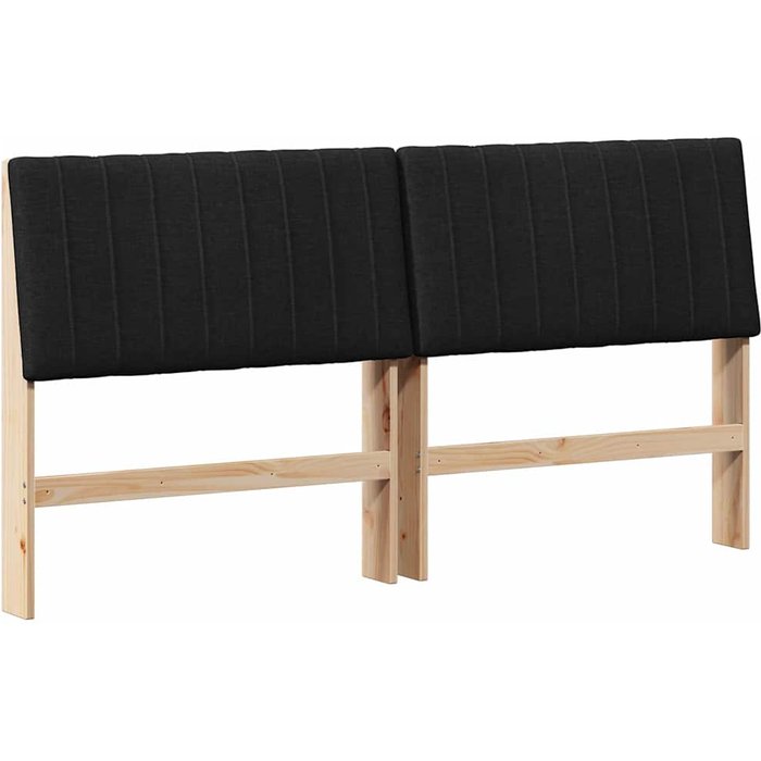 Cabecero cama - mueble cabecero tapizado negro 180 cm madera de pino macizo