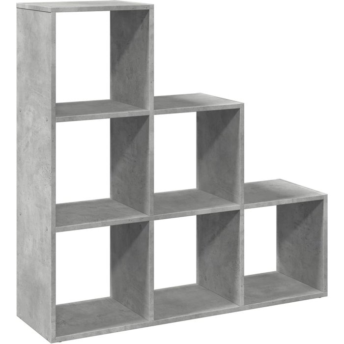 Librería divisor 3 niveles madera gris hormigón 99x29x99 cm cfw97297