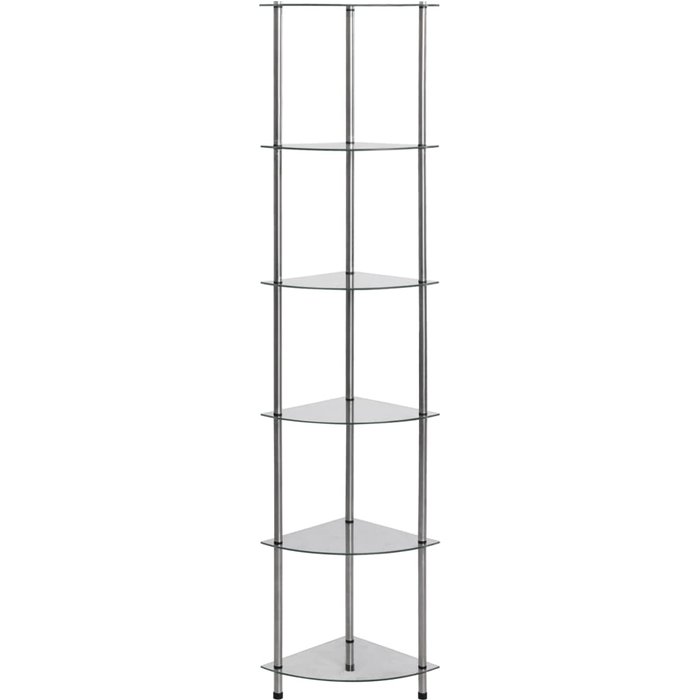 Estantería 6 niveles vidrio templado transparente 30x30x160 cm – comfortxl