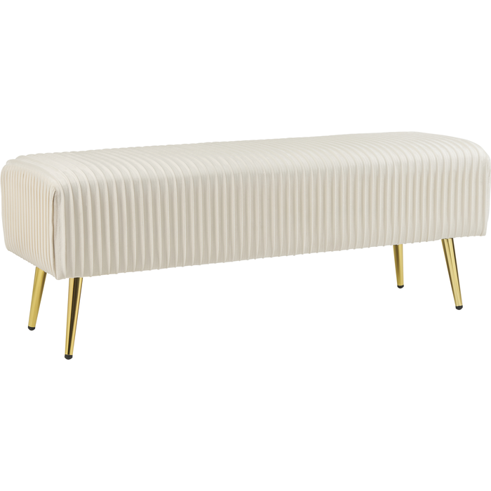 Beliani banco paterson terciopelo crema