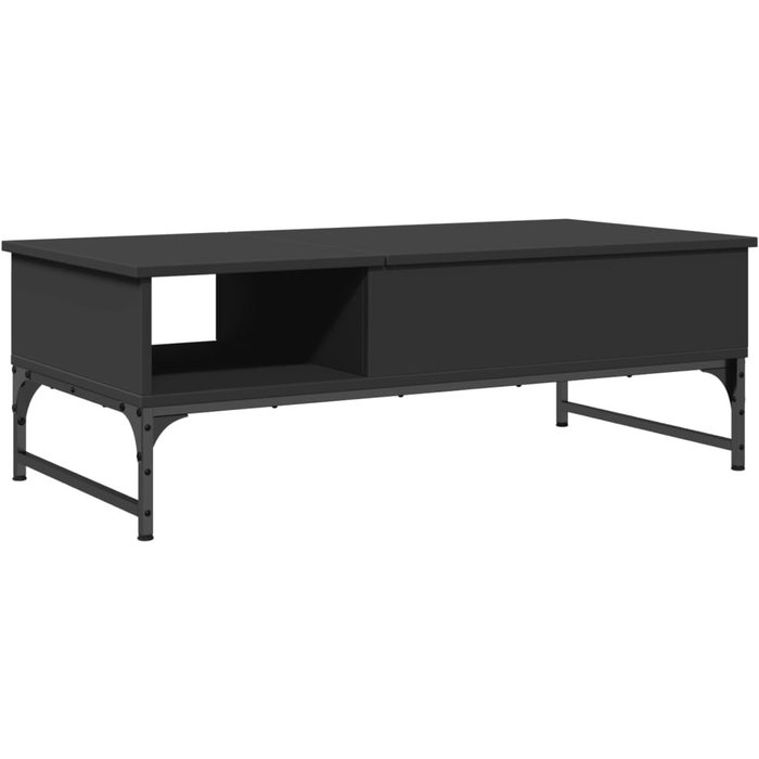 Mesa de centro de madera compuesta y metal negro 100x50x35 cm - comfortxl