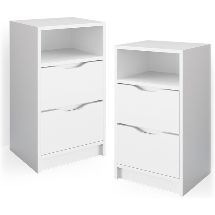 Vicco mesa de noche ruben, blanco, lote de 2