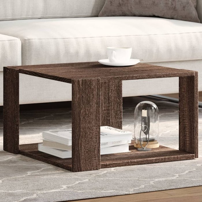 Maison exclusive - mesa de centro madera ingeniería marrón roble 51,5x51,5x30 cm