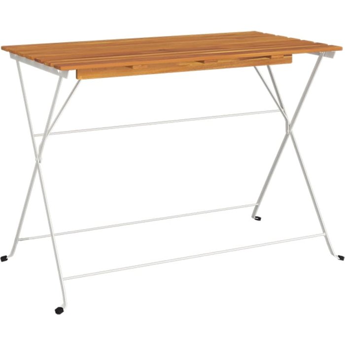 Mesa de cafetería plegable madera acacia y acero 100x54x71 cm cfw583508