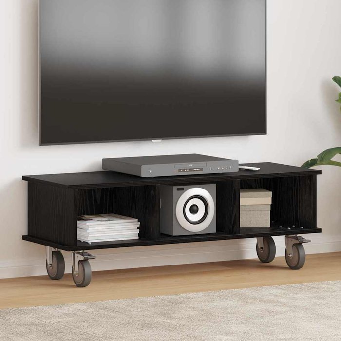 Mueble de tv, roble negro, 100 x 35 x 35 cm, madera de ingeniería