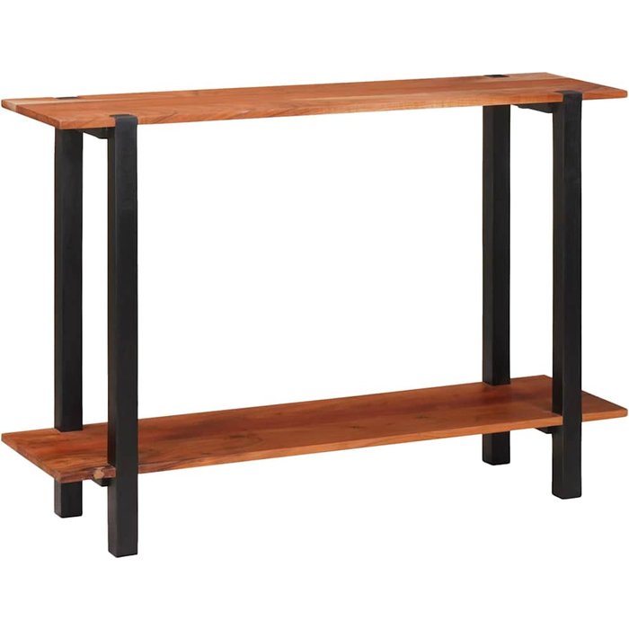 Mesa consola con estante marrón y negro 110 x 30 x 75 cm vidaxl