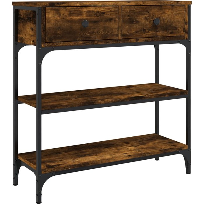 Mesa consola madera de ingeniería roble ahumado 72,5x25x75 cm - comfortxl