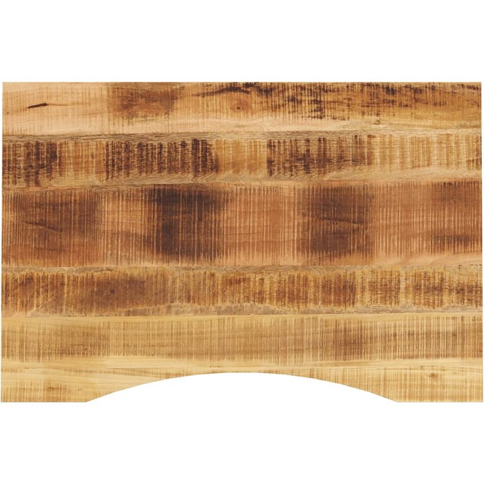 Tablero de escritorio curvo, 100x60x2,5 cm, madera maciza de mango sin acabado.