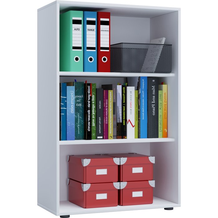 Vcm estantería y librería de oficina lona blanco b. 70 x h. 111 x t. 37 cm
