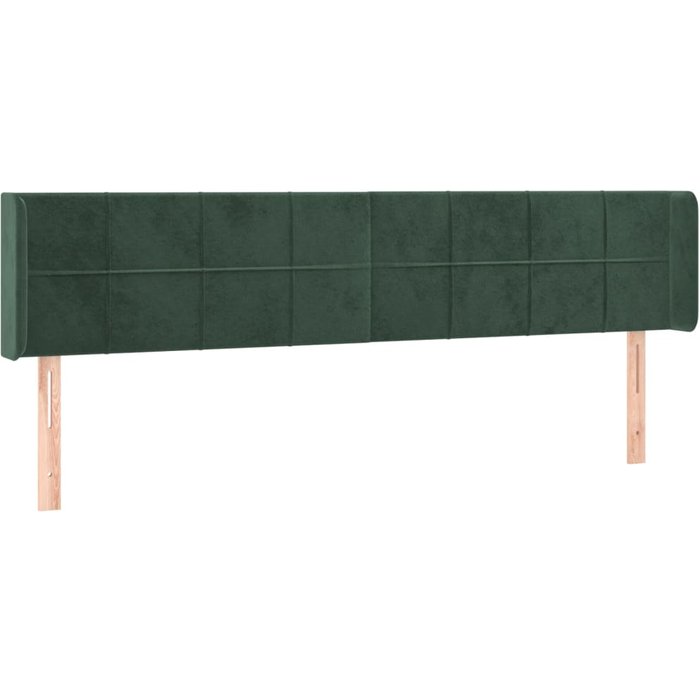 Cabecero con orejas verde oscuro 203x16x78/88 cm terciopelo