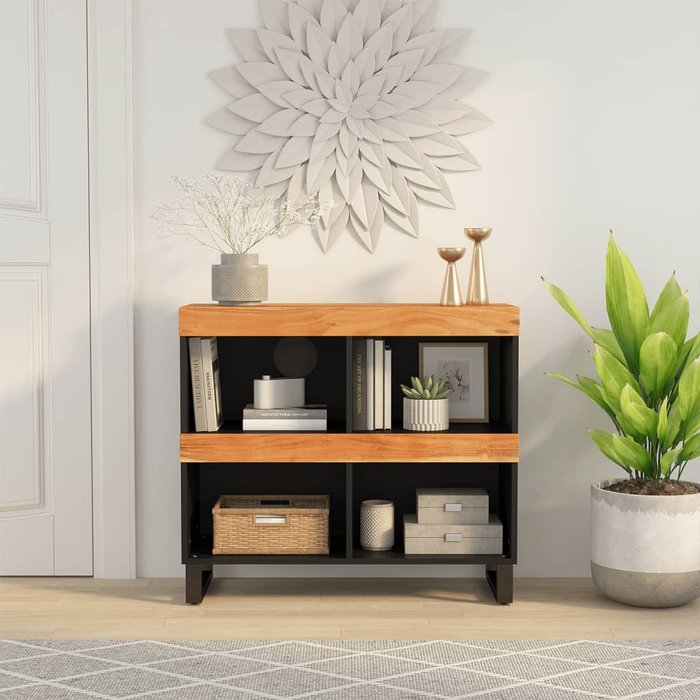 Maison exclusive - armario auxiliar madera maciza de acacia 85x33x75 cm