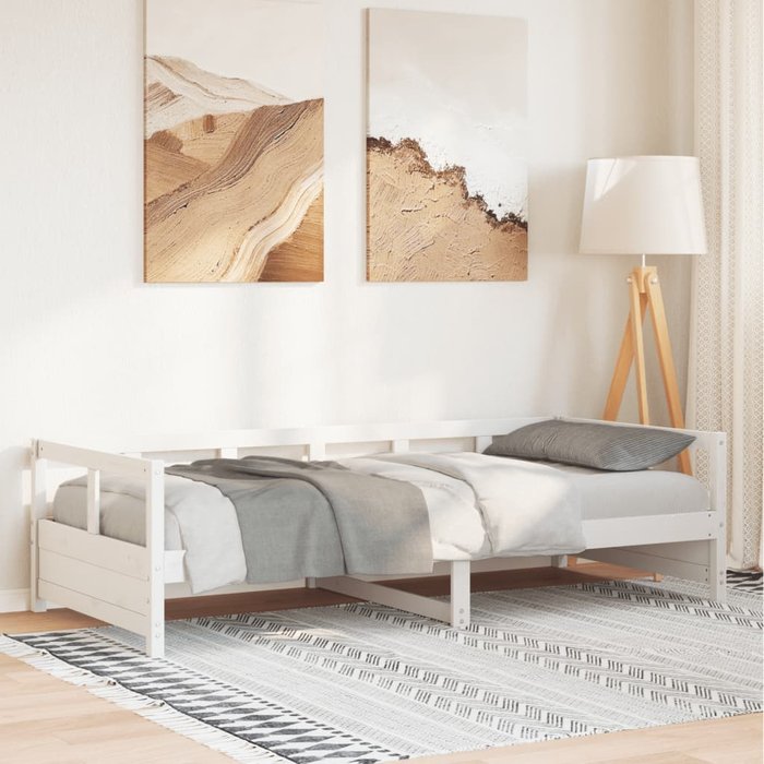 Sofá cama sin colchón madera maciza de pino blanco 90x200 cm vidaxl