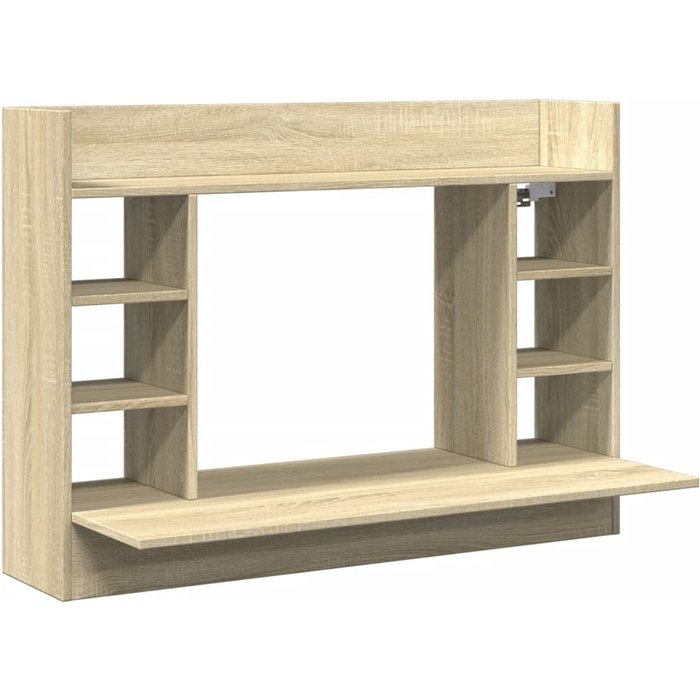Escritorio de pared madera ingeniería roble sonoma 105x48x75 cm - comfortxl
