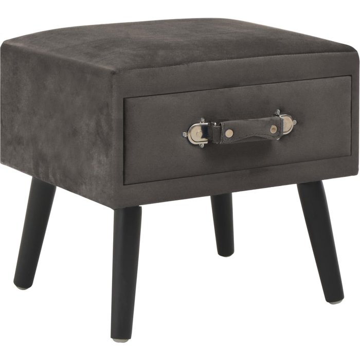 Mesita de noche,mesilla de noche gris 40x35x40 cm terciopelo cfw57334