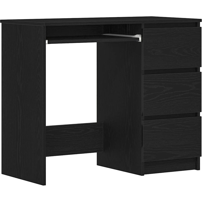 Escritorio de madera contrachapada roble negro 90x45x76 cm cfw59624