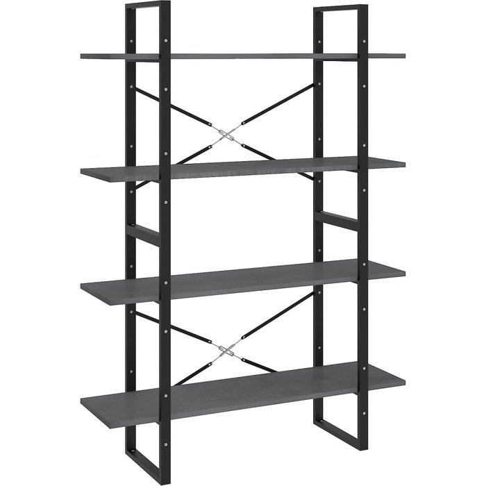 Estantería 4 niveles madera maciza de pino gris 100x30x140 cm – comfortxl