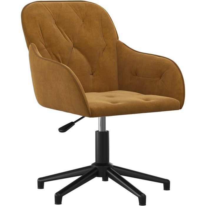 Silla de oficina | sillón oficina giratoria de terciopelo marrón cfw55453