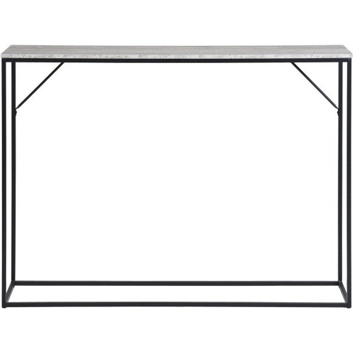 Mesa consola de travertino y metal 110x80 cm