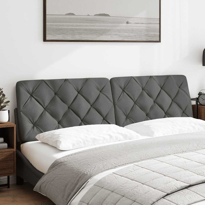 Cabecero de cama acolchado tela gris oscuro 180 cm - comfortxl