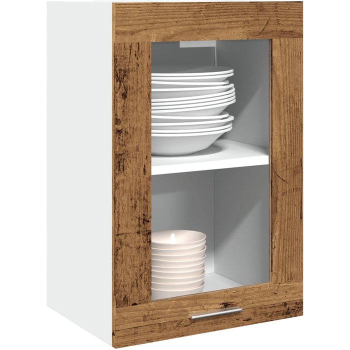 Vitrina colgante madera vieja 40x31x60 cm