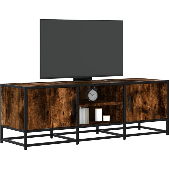 Mueble tv metal y madera ingeniería roble humo 120x35x41 cm