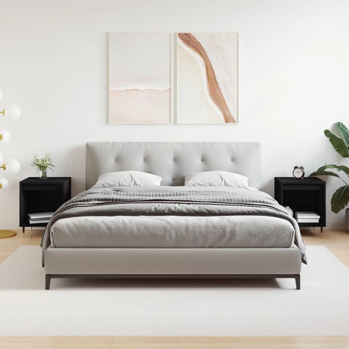 Maison exclusive - mesitas de noche 2 uds madera de ingeniería negro 40x35x50 cm