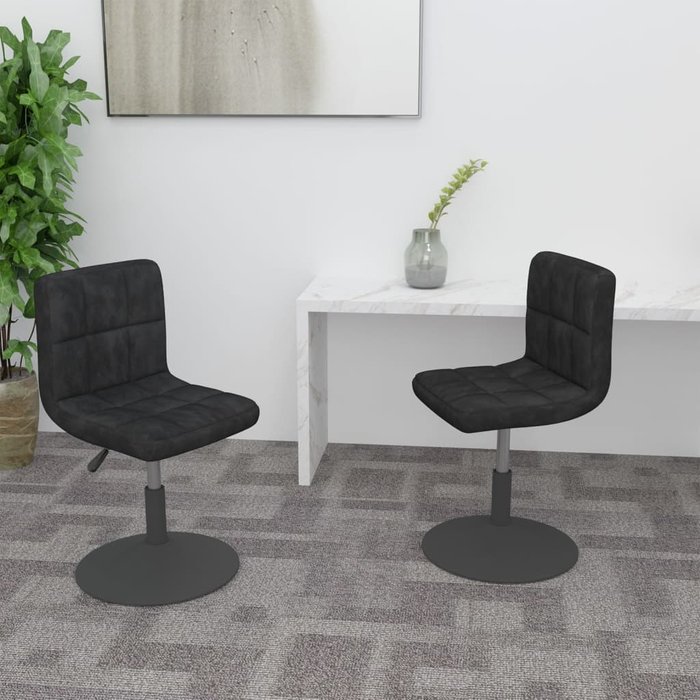 Sillas de comedor giratorias 2 uds terciopelo negro vidaxl