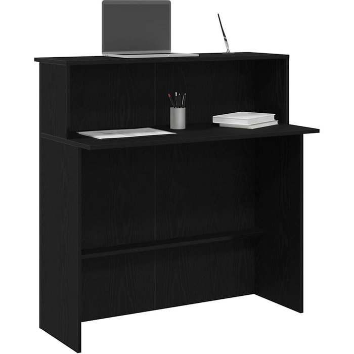 Mostrador de recepción negro 100x50x103,5 cm madera ingeniería vidaxl