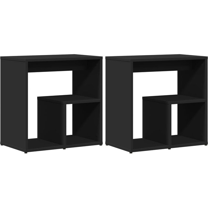 Mesas auxiliares 2 uds madera de ingeniería negro 50x30x50 cm - comfortxl