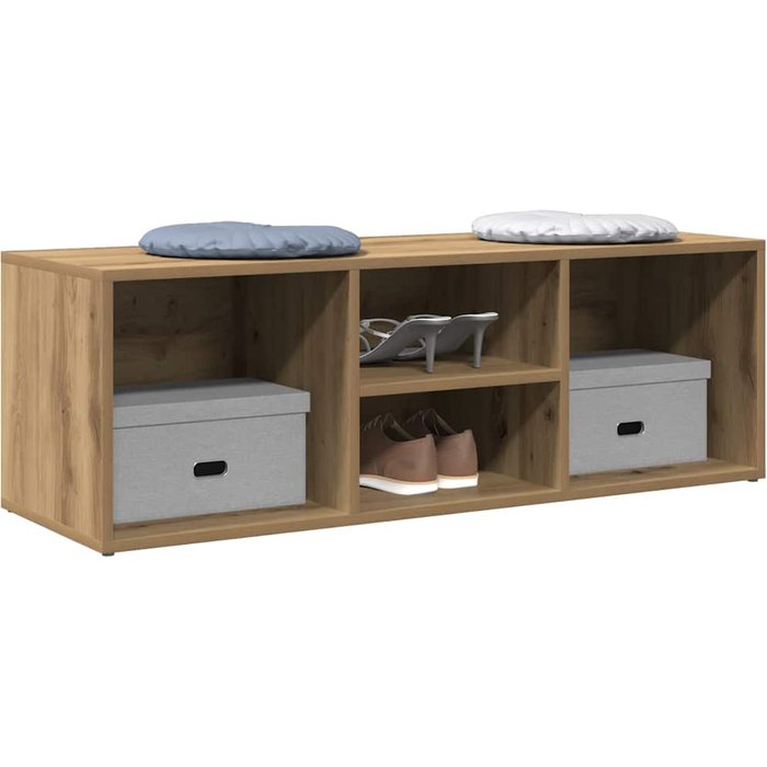 Banco zapatero de roble hecho a mano, 105x35x35 cm