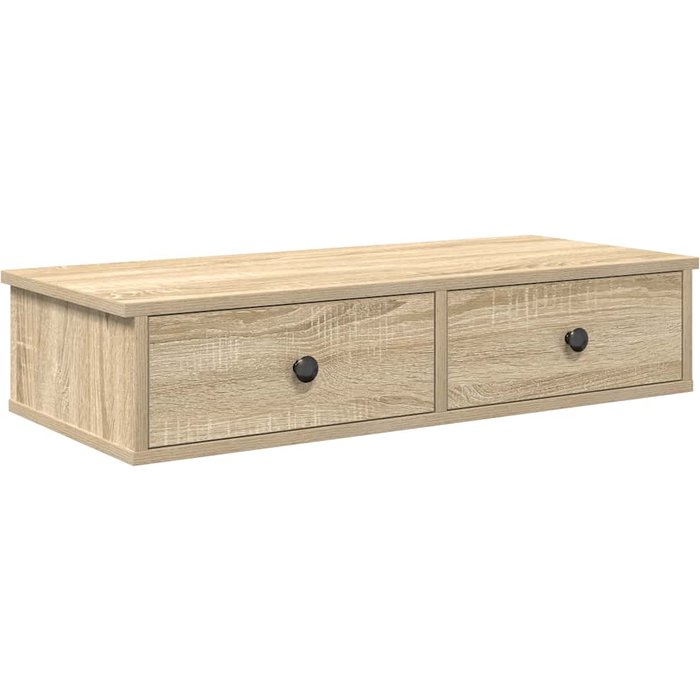 Estante de pared con cajones madera contrachapada roble sonoma - comfortxl